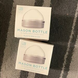 Mason Bottle Plastic Ring & cap 2 sets